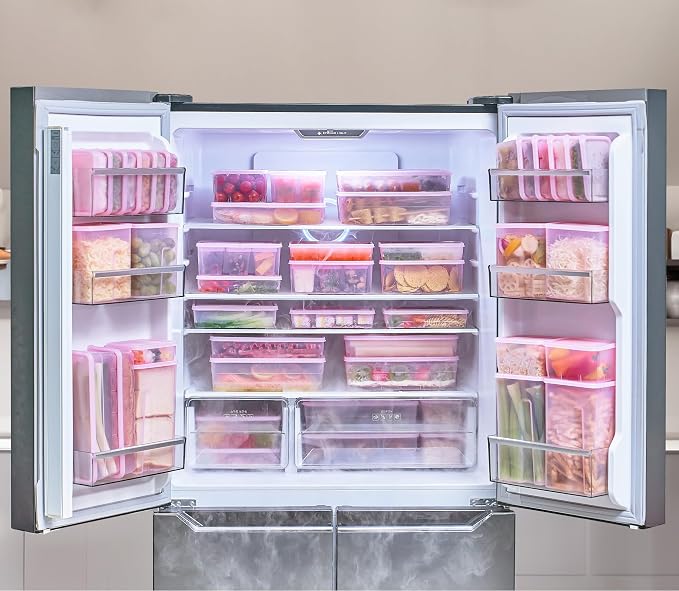 Freezer Containers for Food Storage 26pcs - Soup with Lids Safe - Twist Release - Flexible Frozen Design - BPA Free