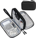 FYY Electronic Organizer, Travel Cable Organizer Bag Pouch Electronic Accessories Carry Case Portable Waterproof Double Layers Storage Bag for Cable, Cord, Charger, Phone, Earphone, Medium, Black