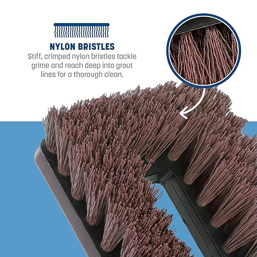 SPARTA Swivel Scrub, Heavy Duty Scrubber with Nylon Grit Bristles, Cleaning Essentials for Commercial and Home Use, 8", Rust, 1 Count