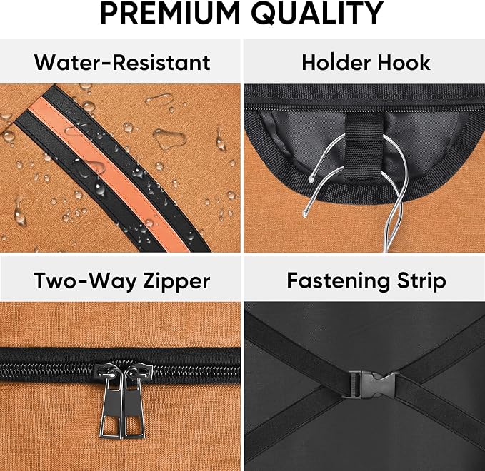 BALEINE Travel Garment Bag, Travel Suit Bag for Men, 42'' Waterproof Carry on Garment Bag for Hanging Clothes, Garment Duffel Bag for Travel Business (Orange)