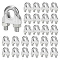 25 Pcs 5/8" M16 Wire Rope Clip Clamps Galvanized for Cable/Tent Rope | Galvanized iron, rust-proof, U-bolt & saddle, deep-thread, easy install, secures wire/rope for rigging/fences/guardrails