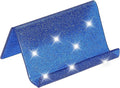 PATIKIL Business Card Holder for Desk, Acrylic Business Card Holders Shine Card Stand Organizer Cards Display for Office Exhibition, Blue