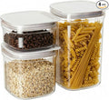Airtight Food Storage Containers with Lids, 4 Pcs Set BPA Free Clear Kitchen Pantry Organization Canisters for Herbs, Coffee, Tea - Keeps Food Fresh & Dry (Transparent - 3pcs)