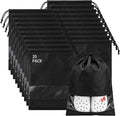 Large Shoe Bags for Packing with Clear Window, 17.3" X 12.6" Dustproof Drawstring Travel Shoe Storage Bags for Men & Women (20, Black)