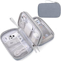 FYY Electronic Organizer, Large Travel Cable Organizer Bag Pouch Electronic Accessories Carry Case Portable Waterproof Double Layers All-in-One Storage Bag for Cable, Cord, Charger, Light Grey