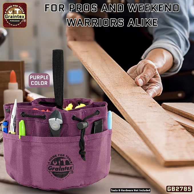 Graintex 18 Pocket Grab Bags Set of 3 Pcs Rip-Stop Canvas, Drawstring Closure, Small Parts Organizer Bag, Small Tools, Screws, Parts, Parachute Tool Bag, Parachute Tool Organizer for Essential Items