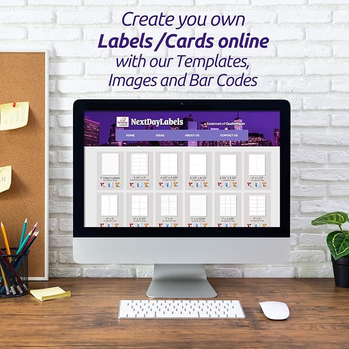 NextDayLabels 1.5x1 Inch Rectangle Stickers White Blank Labels for Laser Inkjet Printer - 50 Per Sheet Self-Adhesive Name Tags Address Barcode, Made in USA - 5000 Labels