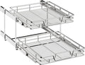 2pαck 2-Tier Kitchen Cabinet Pull Out Shelf and Drawer Organizer Slide Out Pantry Storaqe Basket in Multiple Sizes2pαck(19" W x 21" D)