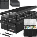 FORTEM Trunk Organizer with Cooler For SUV Car Trunk, Foldable Storage, Car Accessories for Women Men, Collapsible Bag, 600D Oxford, Non Slip Bottom, Straps, Soft Cover (105L)