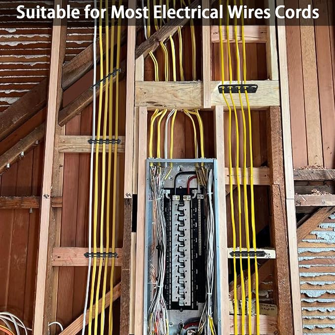 12Pack Cable Chase Wire Bracket,Cable Chase Bracket Support Organizer | Cable Support Wire Bracket Holder Wire Stackers Keep NMB Electrical Cord Tidy Clean&Save Time Space Labor,1" with 10-Holes