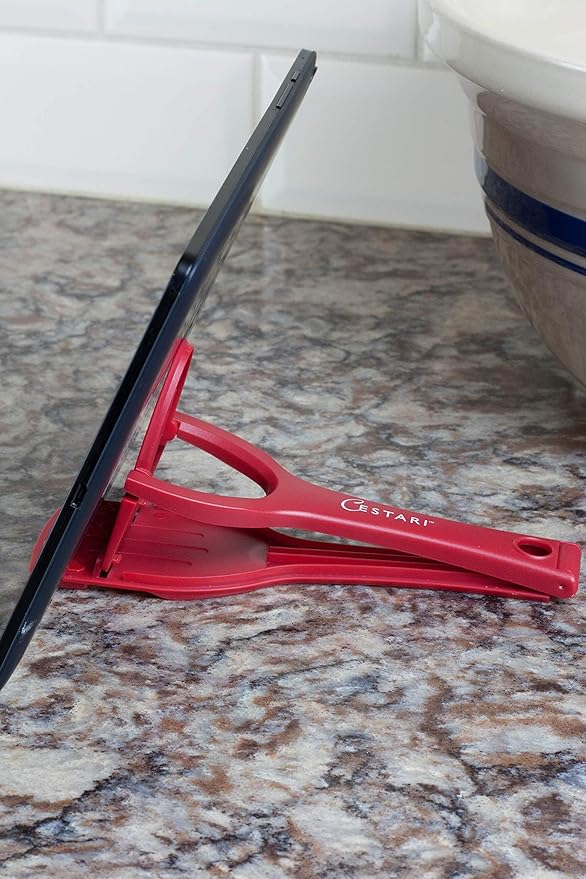 Cestari Recipe Holder Stand for Smartphones and Tablets, Keep Your Phone, Kindle, or iPad Convenient While Cooking - Original Kitchen Gadget Phone and Tablet Stand