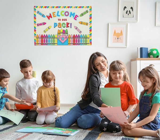 Classroom Wall Flag Decor-Teacher Gift-Inspirational Back to School Wall Banner Decor-Welcome Pack-Hanging Rectangular Canvas Banner for Classroom Teacher Office Reading Corner-28.5x20 Inches