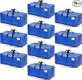 BAGAIL Heavy Duty Moving Bags with Strong Handle, Extra Large Moving Boxes, Storage Tote for Clothes, College Moving Supplies(Blue, Backpack, 10 Pack)