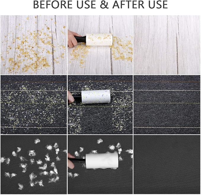 Lint Roller for Pet Hair - 480 Sheets, 4 Handles & 8 Refills, Easy-Peel Diagonal Cut, Strong Adhesive for Clothes, Furniture, Car, Dog & Cat Hair Remover
