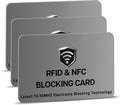 SaiTech IT 3 Pack RFID Blocking Card for Credit Debit ID Card, Grey | Slim Anti-Theft Contactless NFC RFID Blocker Protector, Easily Fit into Wallet and Purse, for Men & Women