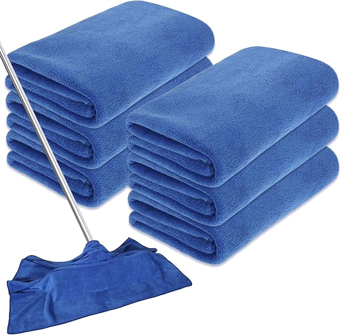 6 Pcs Extra Large Microfiber Cleaning Cloth Reusable Microfiber Towels Thick Washable Cleaning Towel for Home Office Windows Floors and Cars, 30 x 20 Inch(Blue)