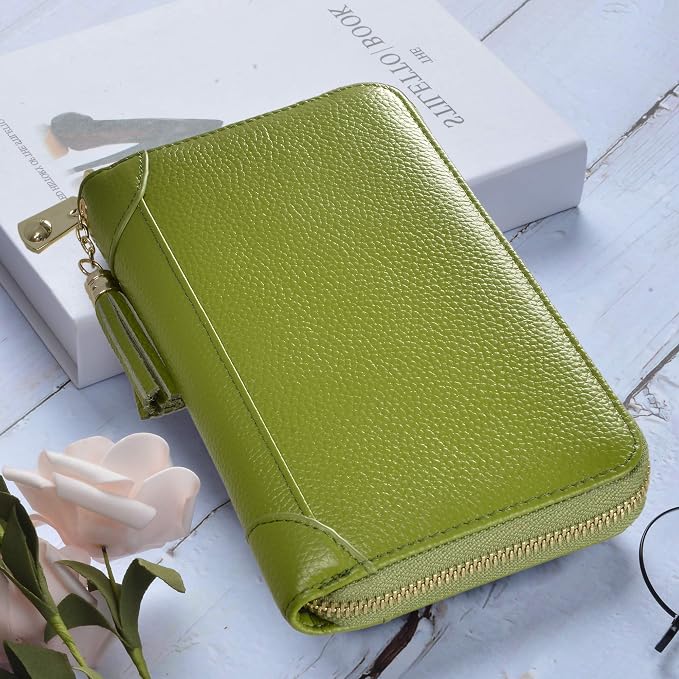 Easyoulife Credit Card Holder Wallet Womens Zipper Leather Case Purse RFID Blocking