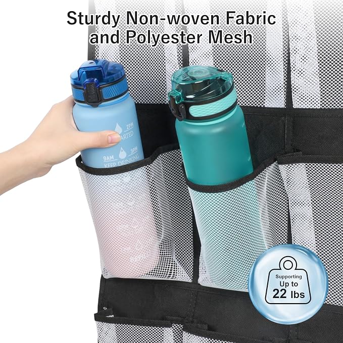 F-color Over the Door Organizer for Cruise - 16-Pocket Hanging Organizer | Tool-Free Mount with 4 Metal Hooks, See-Through Mesh Pockets, Lightweight & Foldable, Space-Saving for Travel and Daily Use