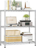 Xcity Storage Shelves, 3 Tier Heavy Duty Metal Shelving Unit with Wheels, 1050 LBS Adjustable Steel Wire Shelf for Commercial, Pantry, Kitchen, Garage, 14" D x 24" W x 30" H, Chrome