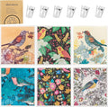 Needbrock 6 Pack Swedish Dishcloths for Kitchen, Swedish Rags Absorbent Retro Bird Dish Cloths Dish Towels with Adhesive Clips, Reusable Paper Towels No Odor for Countertop Dishes Kitchen