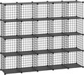 HUBSON Wire Cube Storage Organizer, Book/Toy/Craft/Potted Plants and petCloset Organizers and Storage Shelves 20-Cube Freely Combinable Metal Grids Storage Shelf,Black Plus Iron