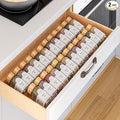 MUDEELA Clear Spice Drawer Organizer, 2 Tier - 2 Set (2 Packs) Spice Rack for Drawer, Expandable From 11" to 22" Kitchen Seasoning Organizers and Storage for Drawer (Jars not included), Amber