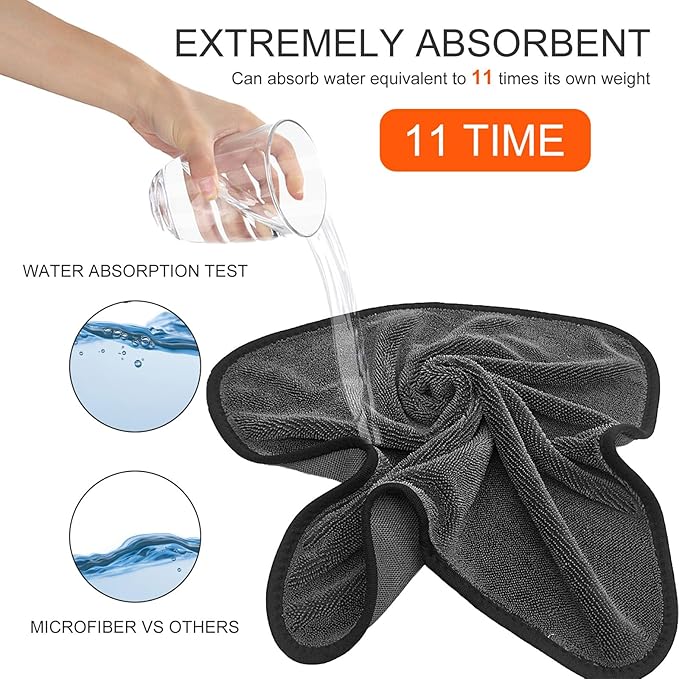 Longzhuo Shower Cleaning Cloths, 3pcs Drying Towel Super Absorbent Microfiber Bath Towels, Microfiber Cleaning Cloth for Windows, Bathroom, Car Home Office