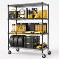 Wire Shelving Unit with Wheel, 53 inch Wide shelving for Pantry and Garage | 1200 LBS Adjustable Heavy Duty Shelves, 4 Tiers Rolling Metal Storage Rack for Basement, 23.6" D x 53.1" W x 73.6" H