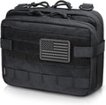 WYNEX Tactical Large Admin Molle Pouch of Double Layer Design EDC Organizer | Molle EDC EMT Utility Pouches with Map Sleeve Modular Tool Bag Large Capacity Flag Patch Included