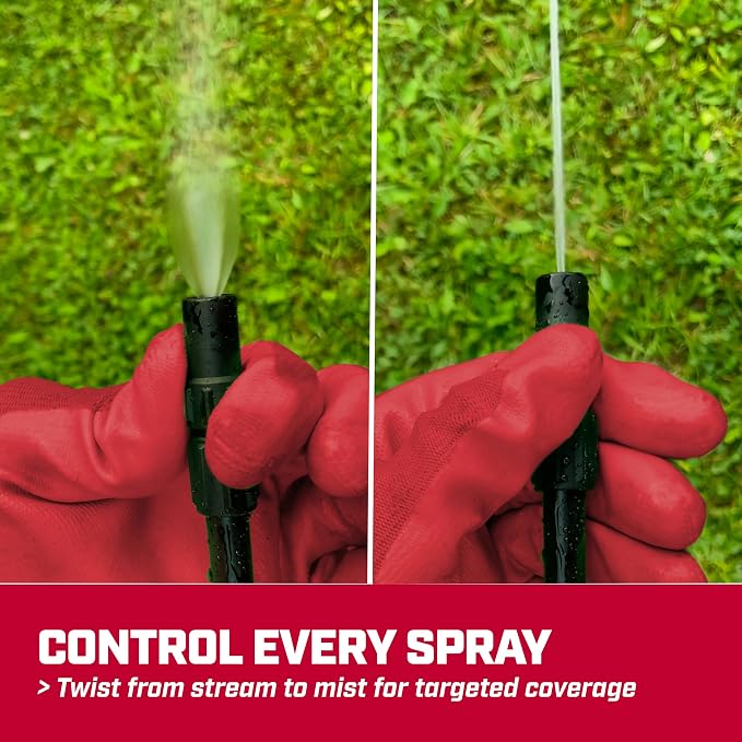 Chapin 1-Gallon Pump Sprayer, Easy Use for Home & Garden | Durable lightweight tank; ideal for weed control, plant care and cleaning with adjustable nozzle, long hose and easy pump