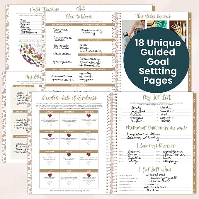 bloom daily planners 2026-2027 (8.5" x 11") Academic Year Day Planner (July 2026 - July 2027) - 13 Months Weekly & Monthly Agenda Organizer with Stickers & Tabs - Tan Leopard