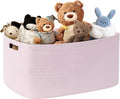 72L Large Woven Laundry Basket Hamper with Handles, Pink | 22"x17"x12", collapsible wicker hamper, storage for dirty clothes, toys, blankets, gifts, living room, bedroom, bathroom