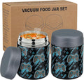 wiwens 12oz 2 Pack Insulated Food Jar Set for Kids Soup Thermo Hot Food Lunch Container Wide Mouth Leak Proof Stainless Steel Vacuum Bento Box for School Office Travel Outdoors