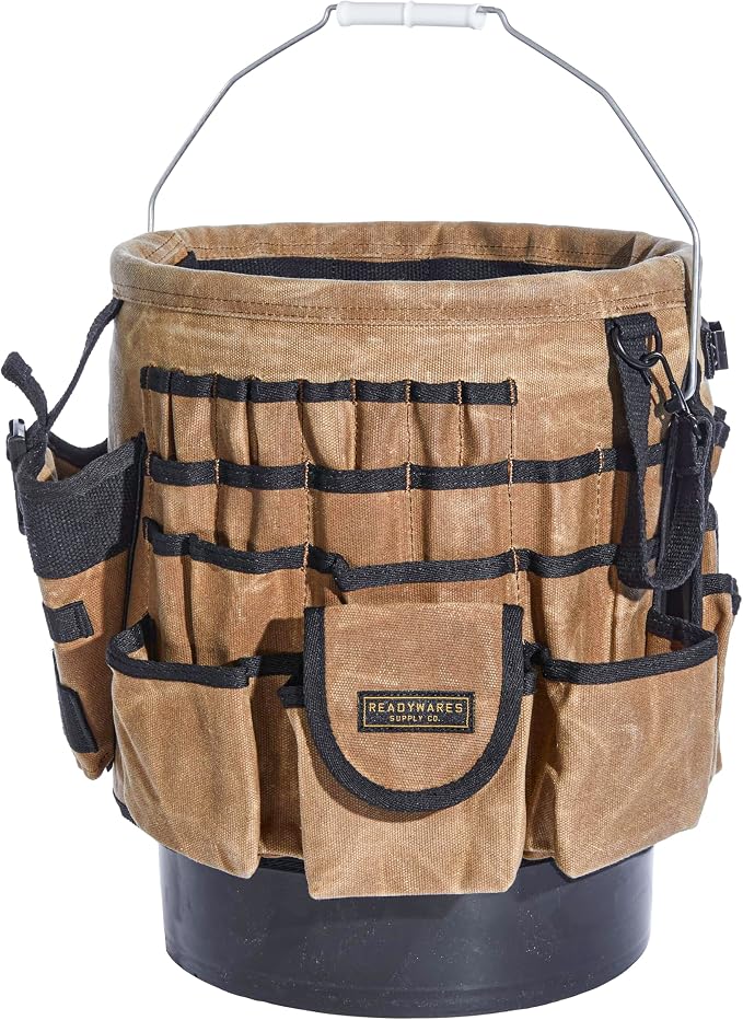 Readywares Tool Bucket Organizer | Waxed Canvas 5 Gallon Bucket Organizer