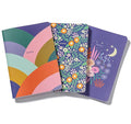 High Note Textured Composition Notebook Journal, 3 Pack, 5.75" x 8.25", 64 Wide Ruled Pages, Small Notebooks for School, Journaling, Writing, Planner, by Elizabeth Olwen