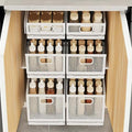 Slide-Out Storage Baskets W9.4"xD11.8"xH6.1" Rustproof Carbon Steel pull out Organizers with Super Strong Adhesive for Home Kitchen Drawers, Shelves, Cabinets