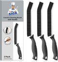 MR.SIGA Crevice Cleaning Brush, Grout Scrub Brush, Multi-Purpose Hard Bristle Brush, Ideal for Kitchen, Bathroom, Sink, Corners, Tight Spaces, 3 Pack, Black