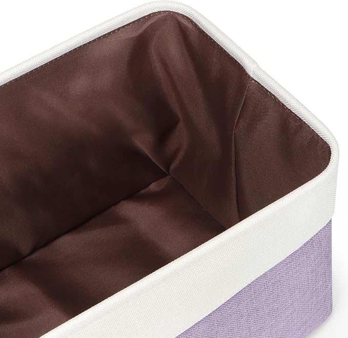 Fabric Bin Storage Baskets Cube, 15x11x9.5Inch, Purple, 3 Pack | Collapsible Cube, Durable Handles, Closet Organizer, For Organizing Shelves Drawers