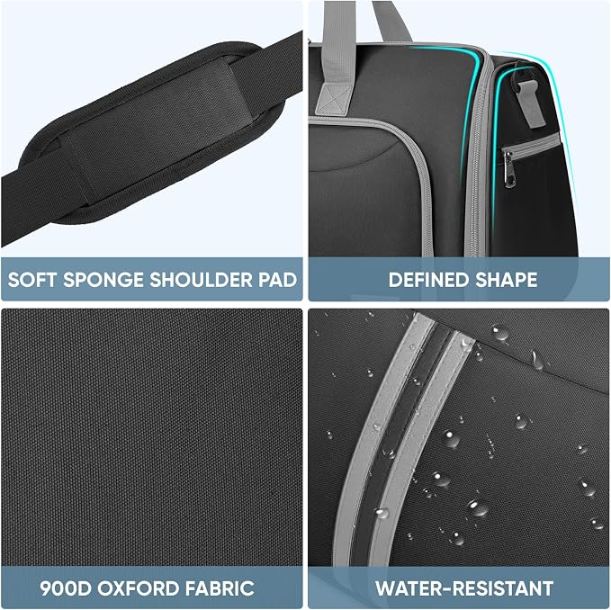 BALEINE Travel Garment Bag, Travel Suit Bag for Men, Water Resistant Carry on Garment Bag for Hanging Clothes, Garment Duffel Bag for Travel Business (Black-Convertible)