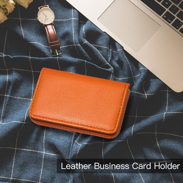 Padike Business Name Card Holder Luxury PU Leather,Business Name Card Holder Wallet Credit card ID Case/Holder For Men & Women - Keep Your Business Cards Clean