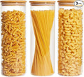Vtopmart 70oz Glass Food Storage Jars with Airtight Bamboo Lids, 3 Pack | Large Kitchen Containers for Pasta, Nuts, Flour, Canisters Set for Cereal, Pantry Organization, BPA Free
