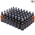 NOOEEISS Amber Glass Small Spray Bottle 2 oz 48 Packs,Fine Mist Sprayer Small Clear Bottles,Refillable Containers mini spray bottles for Cleaning Solutions and Skin Care (Amber 48pcs)