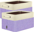 BALEINE 2 Pack Fabric Closet Storage Bins for Shelves, Linen Closet Organizers and Storage, Decorative Baskets for Organizing, Shelf, Clothes, Home, Office (Lavender, 15''x11''x9.5'')