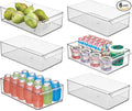 iDesign Large Stackable Fridge or Freezer Bin, Set of 6, Clear | Front Handle, Made in USA