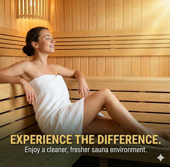 Sauna Wood Cleaner 32 oz | US Made | Sauna Spray | Hemlock, Pine, Cedar | Removes Stains, Sweat & Odors | Fast-Drying & Streak-Free Formula | Natural Wood Cleaner | Long Lasting