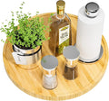 Lazy Susan for Table, 12 Inch Non-Skid Bamboo Turntable Organizer | Salt Pepper Spices and Olive Oil Next to Stove, Wooden Lazy Susan Organizer for Kitchen Countertop Organizer