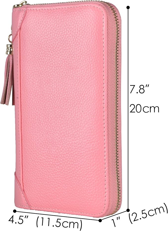 Easyoulife Credit Card Holder Wallet Womens Zipper Leather Case Purse RFID Blocking