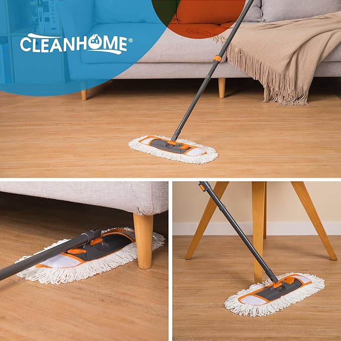 CLEANHOME Microfiber Mop Pads 4 Pieces for Floor Cleaning,Fit CLEANHOME Dust Mop: B09PBPGSJ3, Full Polyester Microfiber Replacement Pads