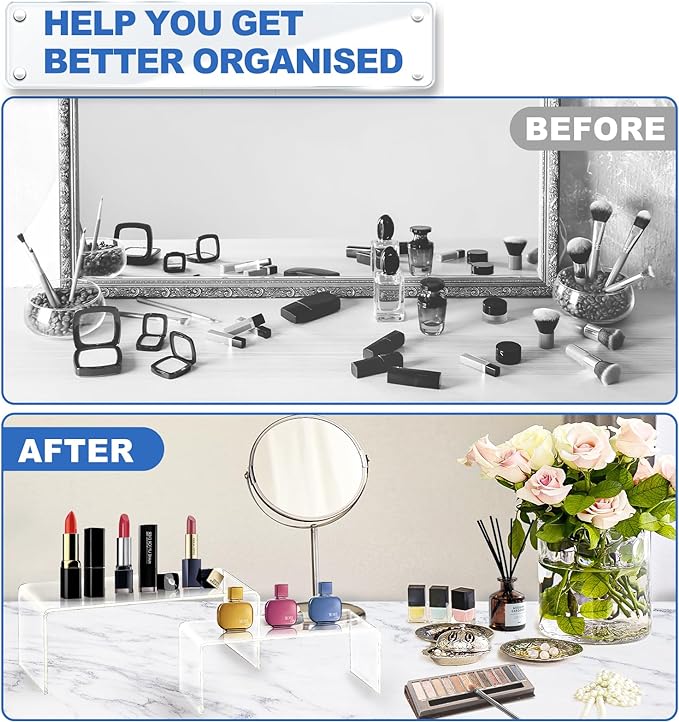 Aheroi Acrylic Risers Display Stands, Acrylic Stands for Display 20Pcs 4Set | Clear Display Risers Shelf, Acrylic Risers for Decor Display,Risers for Buffet Table Stands,Cupcake Food Display(7"L~8"L~9"L)