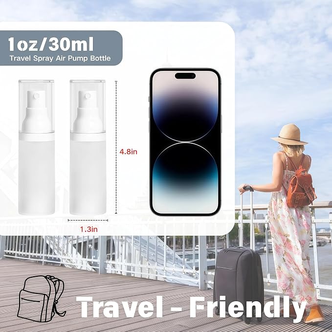 360° Angle Work - Small Spray Bottle | 1oz/30ml - Mini Spray Bottle - TSA Approved Travel Bottles | Portable Refillable Leak Proof | For Perfume Toner Hair spray Facial Moisturizing | 1oz/30ml-Pack 2